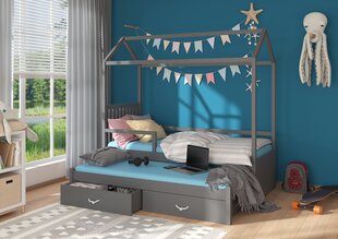 Кровать ADRK Furniture Jonasek с боковой защитой 80x180 см, темно-серая цена и информация | Детские кровати | hansapost.ee