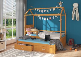 Кровать ADRK Furniture Jonasek с боковой защитой 80x180см, коричневая цена и информация | Детские кровати | hansapost.ee