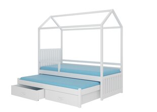 Voodi ADRK Furniture Jonasek külgkaitsega 90x200cm, valge цена и информация | Детские кровати | hansapost.ee