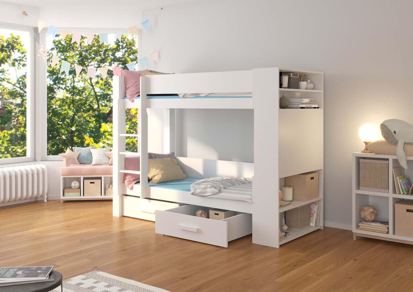 Voodi ADRK Furniture Garet 80x180cm, valge hind ja info | Lastevoodid | hansapost.ee