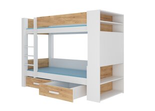 Voodi ADRK Furniture Garet 80x180cm, valge/pruun цена и информация | Детские кровати | hansapost.ee