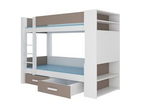 Voodi ADRK Furniture Garet 90x200 cm, valge/hall цена и информация | Детские кровати | hansapost.ee