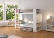 Voodi ADRK Furniture Garet 90x200 cm, valge/hall цена и информация | Lastevoodid | hansapost.ee