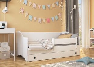 Lastevoodi ADRK Furniture Naomi, 80x160 cm, valge/hall цена и информация | Детские кровати | hansapost.ee