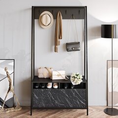 Комплект мебели для прихожей Kalune Design Devin, черный цена и информация | Комплекты в прихожую | hansapost.ee