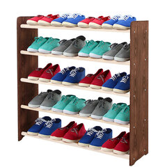 Полка для обуви RBS590, темно-коричневая/белая цена и информация | Полки для обуви, банкетки | hansapost.ee
