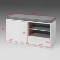 Jalanõudekapp SoBuy FSR37-W, valge/hall price and information | Shoe cupboards, shoe racks | hansapost.ee