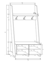 Esikukapp Meblocross Rack, tume tamm/valge hind ja info | Nagid | hansapost.ee