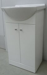 Нижний шкафчик для ванной с раковиной Perlas VA45-1/P, белый цена и информация | Шкафчики для ванной | hansapost.ee