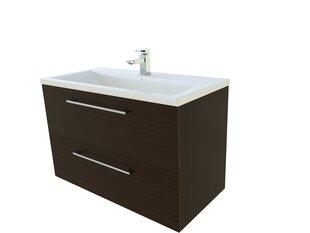 Шкафчик для ванной с раковиной Scandic 81 см, чёрный цена и информация | Шкафчики для ванной | hansapost.ee