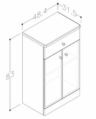 Vannitoakapp Piano 50 cm, valge hind ja info | RB bathroom Mööbel ja sisustuskaubad | hansapost.ee