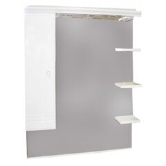Seinakapp peegli ja valgustusega, valge цена и информация | Шкафчики для ванной | hansapost.ee