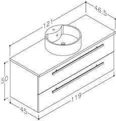 Alumine vannitoakapp RB Bathroom Serena valamuga 120 cm, valge/pruun hind ja info | RB bathroom Mööbel ja sisustuskaubad | hansapost.ee