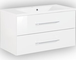 Нижний шкафчик с раковиной Fackelmann B.clever 90, белый цена и информация | Шкафчики для ванной | hansapost.ee