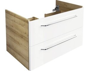 Нижний шкафчик для ванной комнаты Fackelmann Milano 2S, светло-коричневый/белый цена и информация | Шкафчики для ванной | hansapost.ee