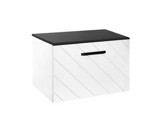 Шкаф для ванной со столешницей Besco Floo 60 с Slim black, белый/черный цена и информация | Besco Мебель и домашний интерьер | hansapost.ee