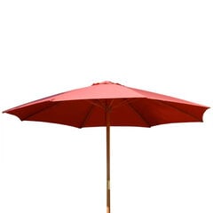 Päikesevari Patio Poly 3 m, punane цена и информация | Зонты, маркизы, стойки | hansapost.ee