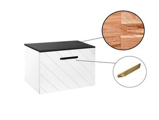 Двойной шкафчик для ванной Besco Floo 120 с Oak столешницей, белый/золотой цена и информация | Besco Мебель и домашний интерьер | hansapost.ee