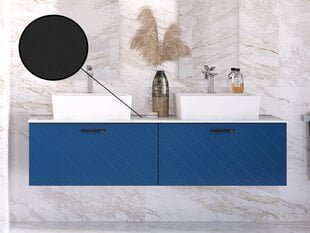 Двойной шкафчик для ванной Besco Floo 120 с Slim black столешницей, синий/черный цена и информация | Шкафчики для ванной | hansapost.ee