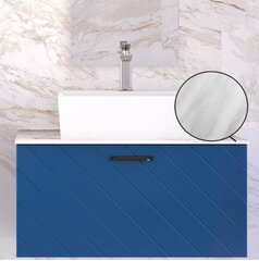 Vannitoakapp Besco Floo 60 koos Slim marble tööpinnaga, sinine/must hind ja info | Vannitoakapid | hansapost.ee