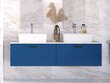 Vannitoakapp Besco Floo 80 koos Slim marble tööpinnaga, sinine/kuldne hind ja info | Vannitoakapid | hansapost.ee