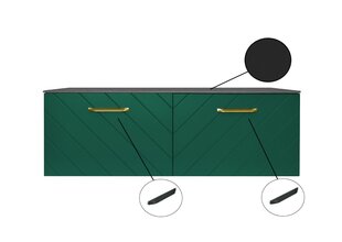 Vannitoakapp Besco Floo 120 koos Slim black tööpinnaga, roheline/must hind ja info | Vannitoakapid | hansapost.ee