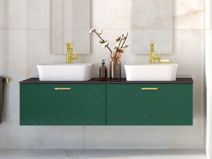 Шкафчик для ванной Besco Floo 120 с Slim black столешницей, зеленый/золотой цена и информация | Besco Мебель и домашний интерьер | hansapost.ee