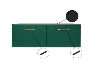 Vannitoakapp Besco Floo 160 koos Slim black tööpinnaga, roheline/must hind ja info | Vannitoakapid | hansapost.ee