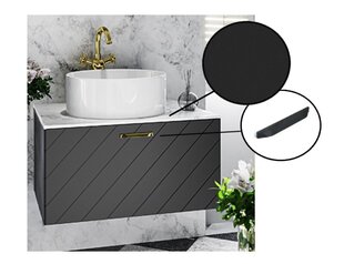 Шкафчик для ванной Besco Floo 80 с Slim black столешницей, черный цена и информация | Шкафчики для ванной | hansapost.ee