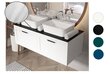 Kahekohaline vannitoakapp Besco Dexa 160 Slim marble tööpinna ja mustade käepidemetega hind ja info | Vannitoakapid | hansapost.ee
