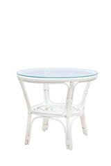 Плетеный столик NORE Bahama, белый цена и информация | Садовые столы и столики | hansapost.ee