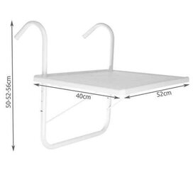 Подвесной балконный стол, белый цена и информация | Садовые столы и столики | hansapost.ee