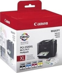 Картридж с оригинальными чернилами (4 штуки) Canon 2500XL MAXIFY iB4050 XL, разноцветный цена и информация | Canon Компьютерная техника | hansapost.ee