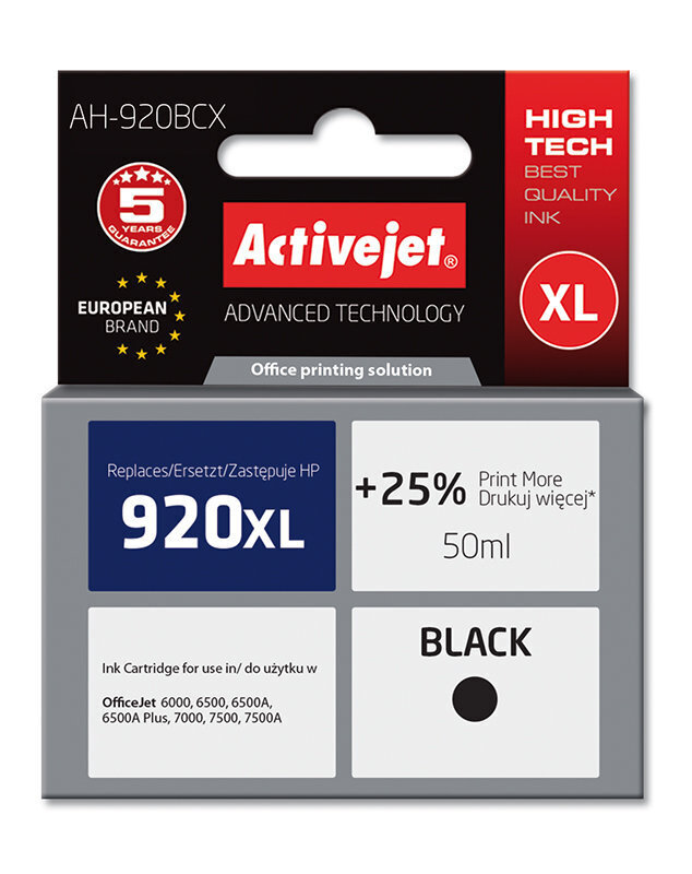 Activejet AH-920BCX HP printeri tint, ühildub seadmega HP 920XL CD975AE цена и информация | Tindiprinteri kassetid | hansapost.ee