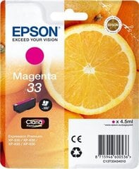 EPSON Singlepack Magenta 33 Claria Prem hind ja info | Epson Kontoritehnika | hansapost.ee