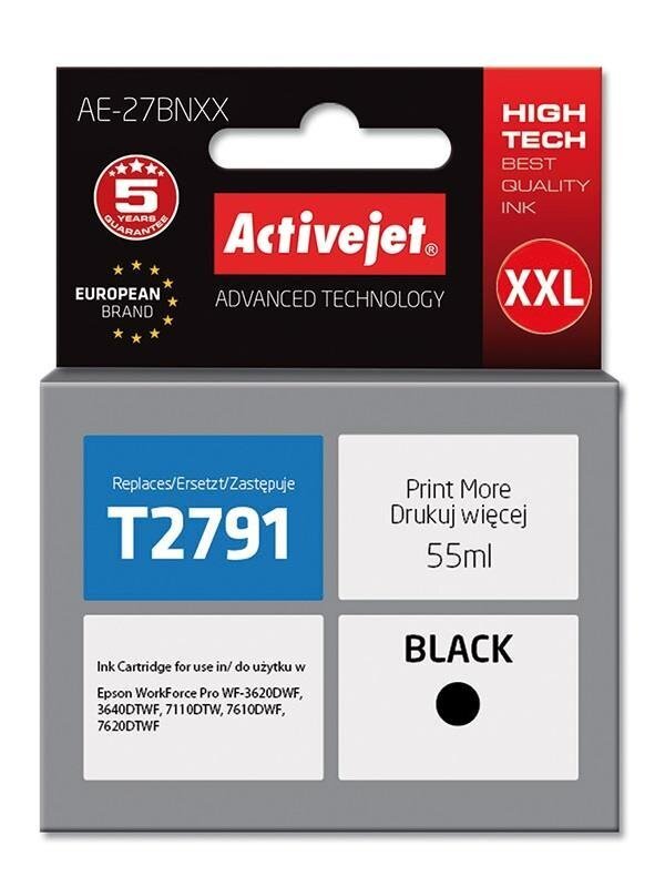 Activejet Epson AE-27BNXX must 27XXL Epson T2791 (C13T27914012) osta soodsalt internetist цена и информация | Tindiprinteri kassetid | hansapost.ee