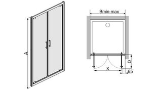 Dušikabiini uks niššile Sanplast TX DD/TX5b 80s, profiil valge, läbipaistev klaas W0 price and information | Shower walls and shower doors | hansapost.ee