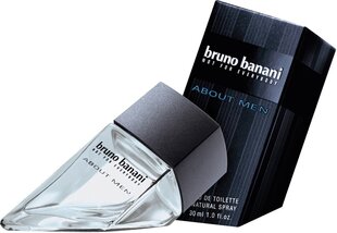 <p>Позвольте <strong>100% оригинальным Мужская парфюмерия Bruno Banani EDT About Men (30 ml)</strong> удивить вас и создайте неповторимый образ, используя эти эксклюзивные <strong>мужские духи </strong>с уникальным, индивидуальным ароматом. Откройте для себя <strong>100% оригинальные продукты Bruno Banani</strong>!</p><br><ul><li>Пол: Мужской</li><li>Мощность: 30 ml</li><li>Тип: EDT (Eau de Toilette)</li><li>Название аромата: About Men</li></ul> цена и информация | Мужские духи | hansapost.ee