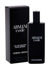 Tualettvesi Giorgio Armani Code EDT meestele 15 ml hind ja info | Giorgio Armani Parfüümid, lõhnad ja kosmeetika | hansapost.ee