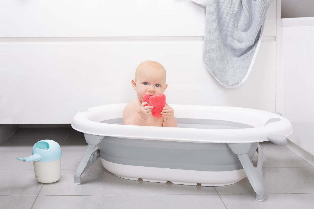Sensillo kokkuvolditav beebivann, hall цена и информация | Laste vannitooted | hansapost.ee