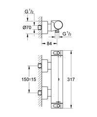 Termostaadiga dušisegisti Grohe Grohtherm 2000 New, 34469001 hind ja info | Vannitoa segistid | hansapost.ee