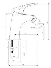 Bideesegisti Deante Cynia klik-klakiga BCY 031M, chrome цена и информация | Смесители | hansapost.ee