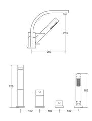 4-osaline vannisegisti Besco Decco, Chrome hind ja info | Vannitoa segistid | hansapost.ee