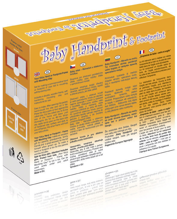 Lapse käe- või jalajälje tegemise komplekt Baby HandPrint, pruun цена и информация | Beebide käe- ja jalatemplid ning käejäljendid | hansapost.ee