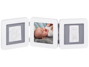 Набор для изготовления отпечатка ножки/ручки малыша Baby Art Modern Trendy Double Print Frame, белый/серый цена и информация | Baby Art Товары для младенцев | hansapost.ee