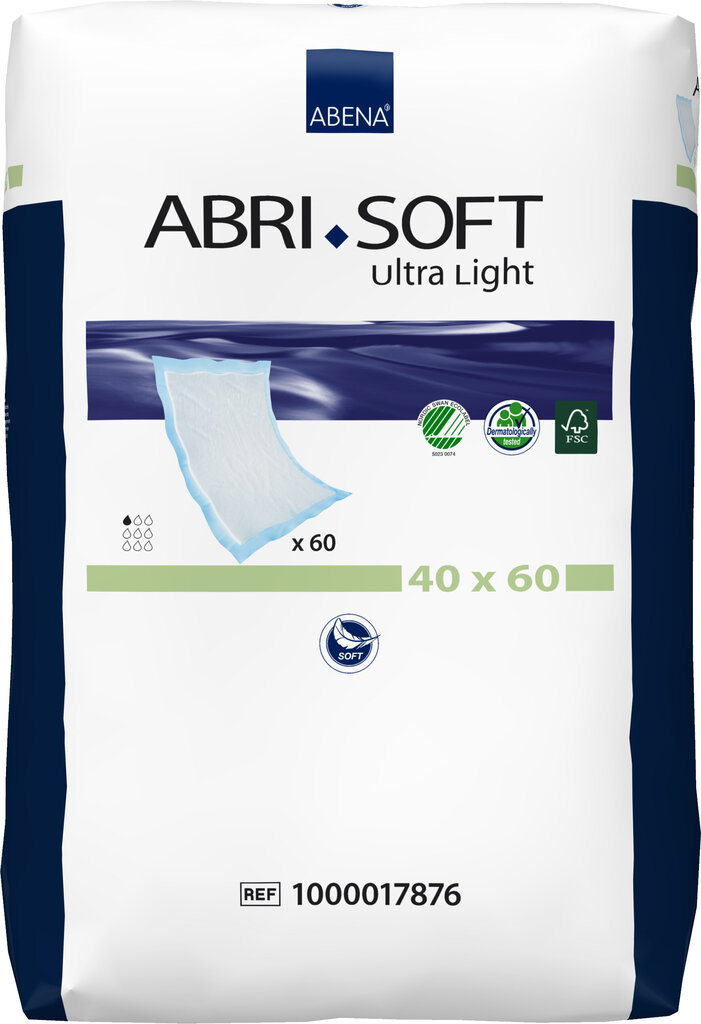 Linad Abena Abri-Soft Ultra Light 40x60 cm, 60 tk hind ja info | Põetamisvahendid ja hooldusvahendid | hansapost.ee