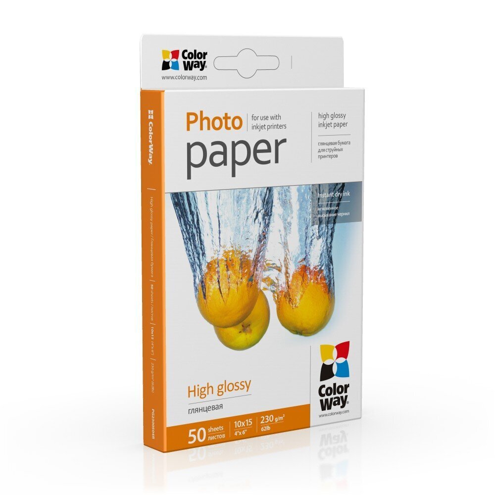 ColorWay High Glossy Photo Paper, 50 sheets, 10x15, 230 g hind ja info | Vihikud, märkmikud ja paberikaubad | hansapost.ee