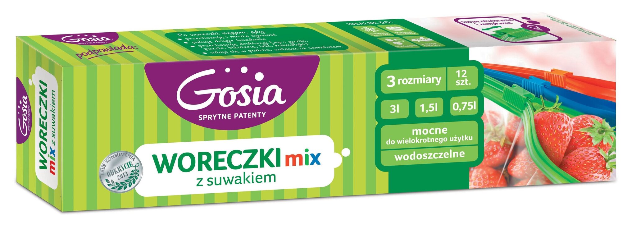 Säilituskotid Gosia Zipper mix, 12 tk цена и информация | Hoidistamine | hansapost.ee