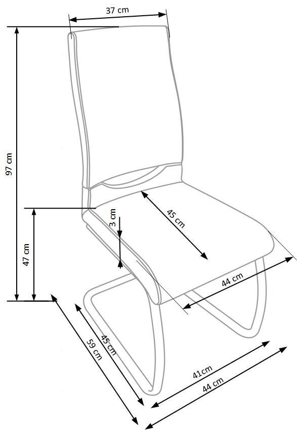 Tool K259, hall/valge, 4tk hind ja info | Köögitoolid, söögitoolid | hansapost.ee