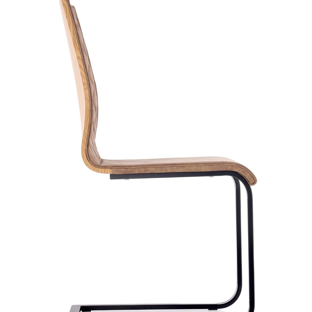 4 tooli komplekt K265, must/tamm цена и информация | Köögitoolid, söögitoolid | hansapost.ee